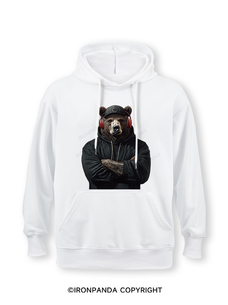 Bear with headphones Classic Gym Hoodie