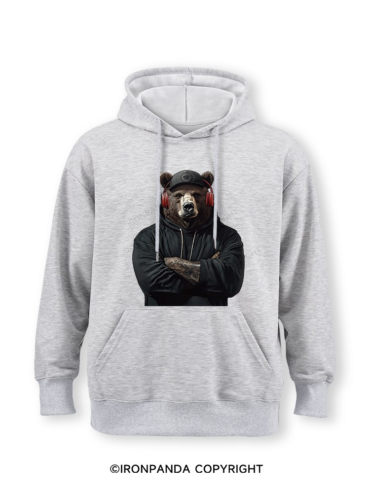 Bear with headphones Classic Gym Hoodie