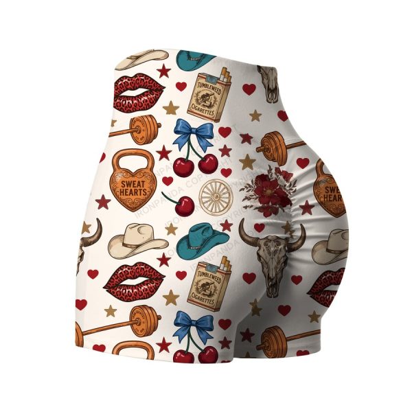 Sweat Hearts Western Gym Printed Yoga Shorts
