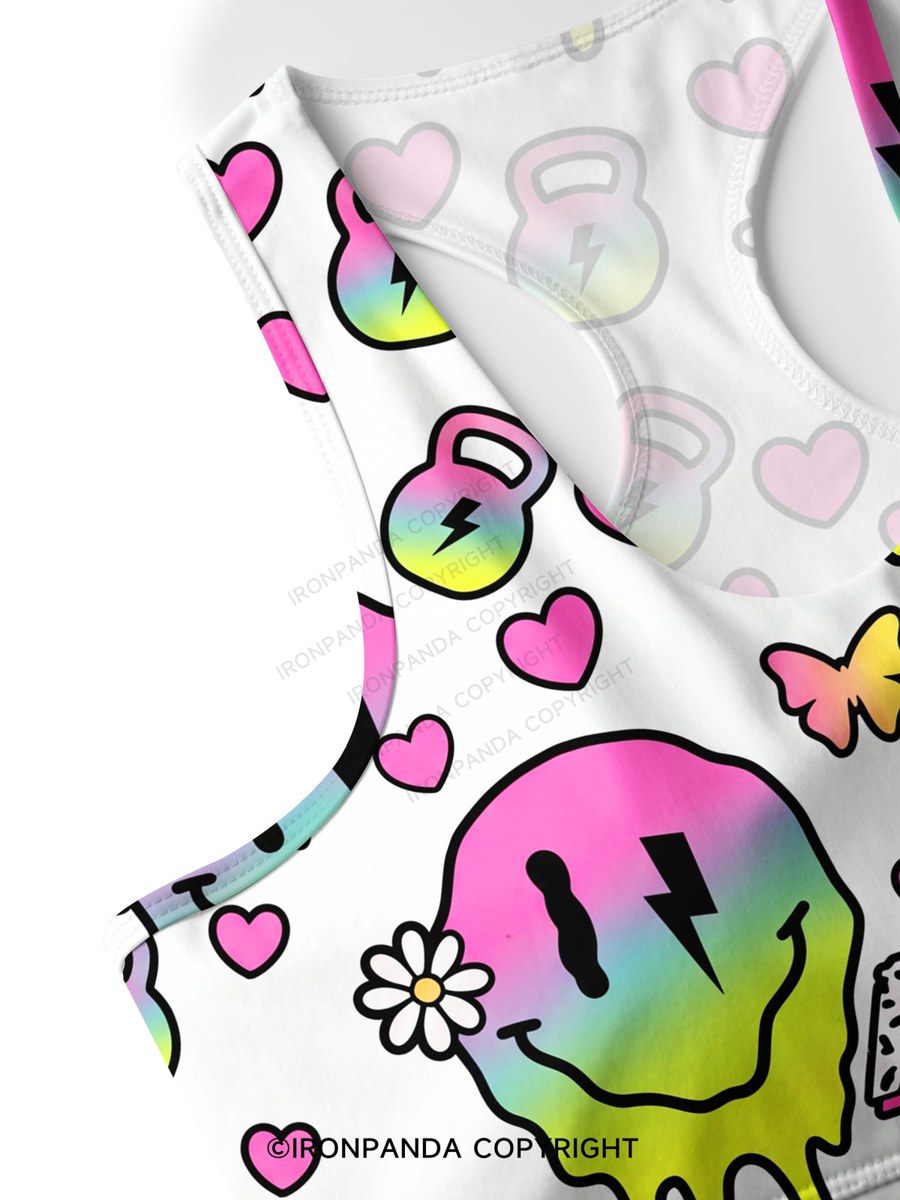 Melty Kettlebell Smile Racerback Sports Bra