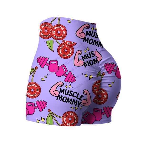 Muscle Mommy Printed Yoga Shorts