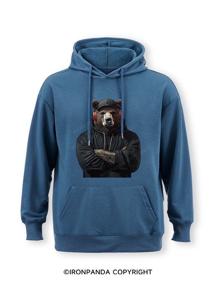 Bear with headphones Classic Gym Hoodie