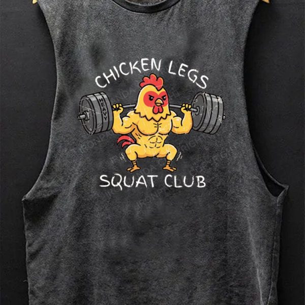 CHICKEN LEGS SQUAT CLUB Scoop Bottom Cotton Tank