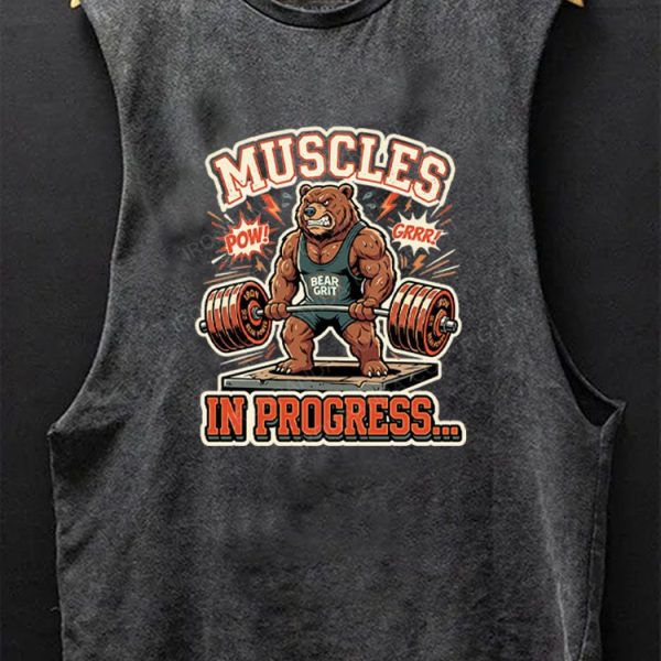 Muscles In Progress Deadlift Bear Scoop Bottom Cotton Tank