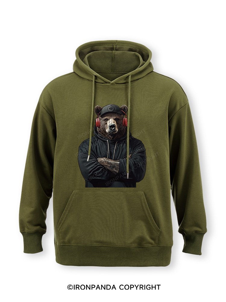 Bear with headphones Classic Gym Hoodie