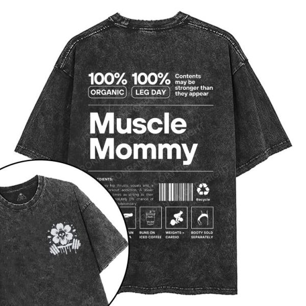 Muscle Mom printed Gym Shirt