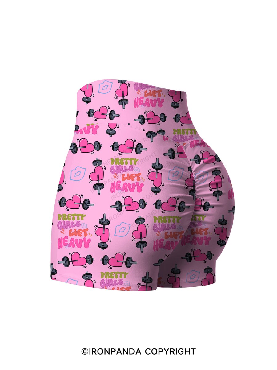pretty girls lift heavy Printed Yoga Shorts