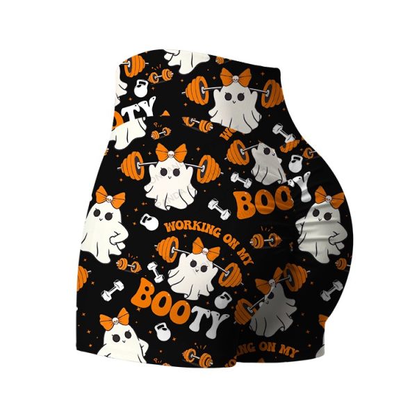 Working On My Booty Printed Yoga Shorts