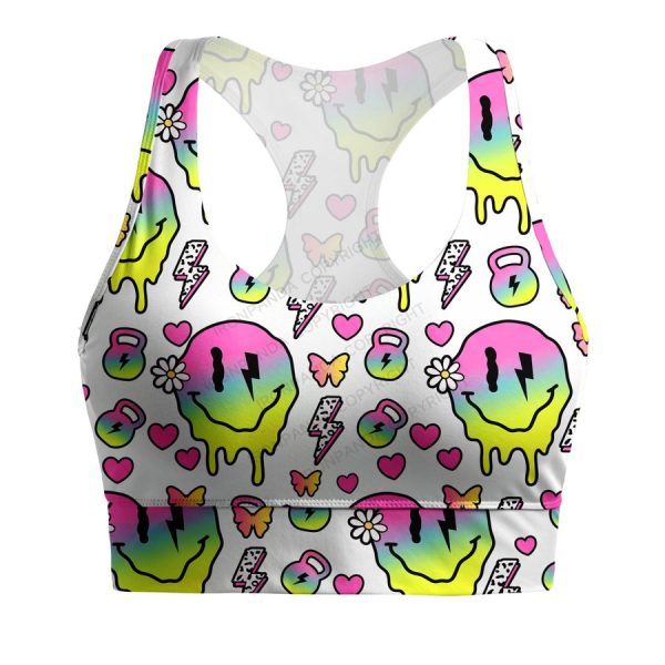Melty Kettlebell Smile Racerback Sports Bra