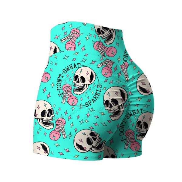 I DON'T SWEAT I SPARKLE Printed Yoga Shorts