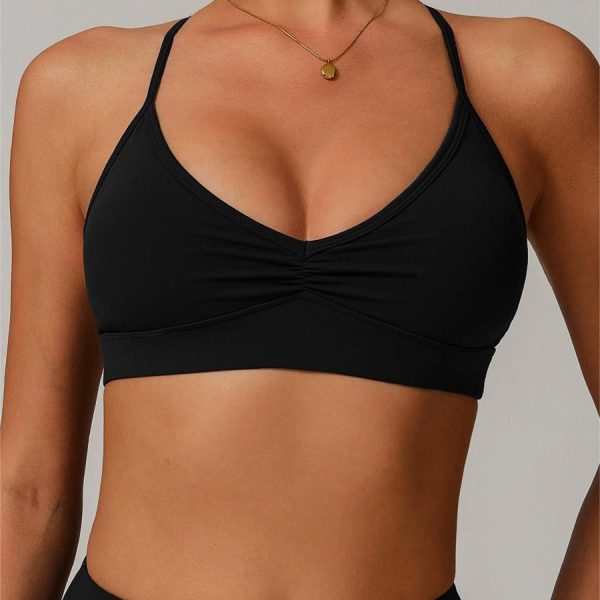 V-Neck Quick-Dry Sports Bra