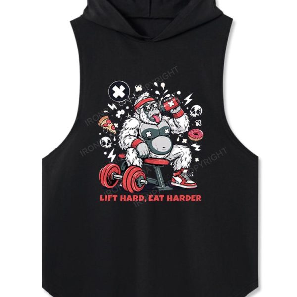 LIFT HARD EAT HARDER Hooded Tank