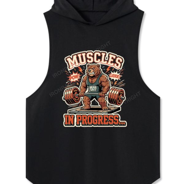 Muscles In Progress Deadlift Bear Hooded Tank