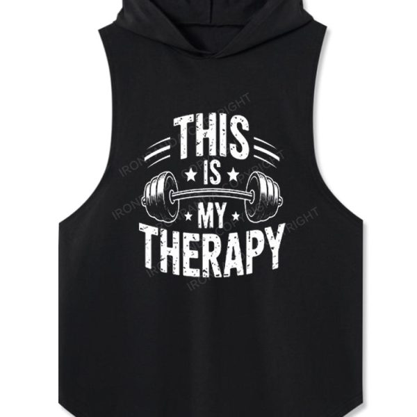 This Is My Therapy Motivational Hooded Tank