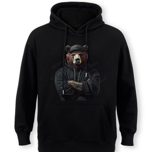 Bear with headphones Classic Gym Hoodie