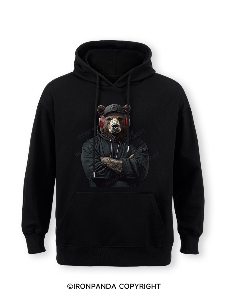 Bear with headphones Classic Gym Hoodie