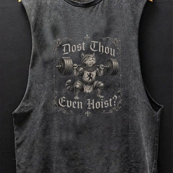 Dost Thou Even Hoist Cat Scoop Bottom Cotton Tank